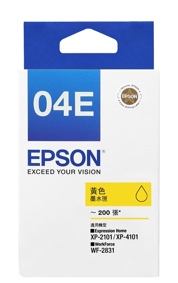 滿額現折180★EPSON C13T04E450 黃色墨水匣 適用 WF-2831/XP-2101/XP-4101 列印張數200張