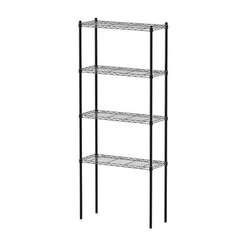 【dayneeds】輕型 76x30x180公分 四層烤漆黑波浪架