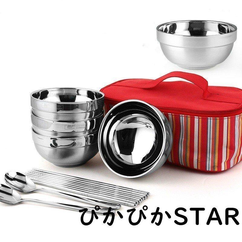 ステンレス鋼 食器 キャンプ カトラリー 折りたたみ箸 スプーン ボウル ピクニック 屋外 セットバッグ １人用　２人用　４人用