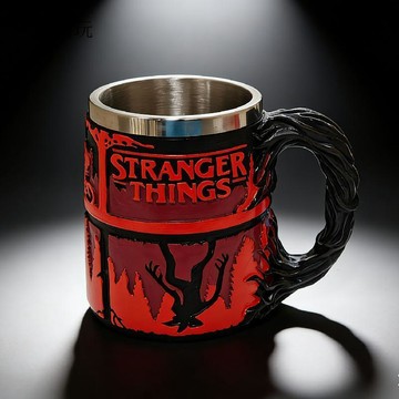 E哥❤現貨Stranger Things怪奇物語周邊3D立體浮雕不鏽鋼馬克杯子創意個性預售