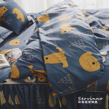 絲薇諾 MIT 3M科技天絲 五件式兩用被床罩組 雙人5尺-有熊