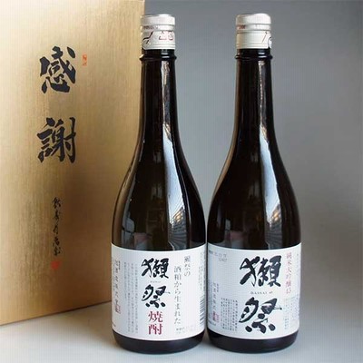 お祭り 獺祭 焼酎日本酒飲み比べセット 獺祭 39度 米粕取り焼酎と獺祭 純米大吟醸 45 720ml 計2本 感謝のギフト箱入り 獺祭の純正包装紙で無料包装