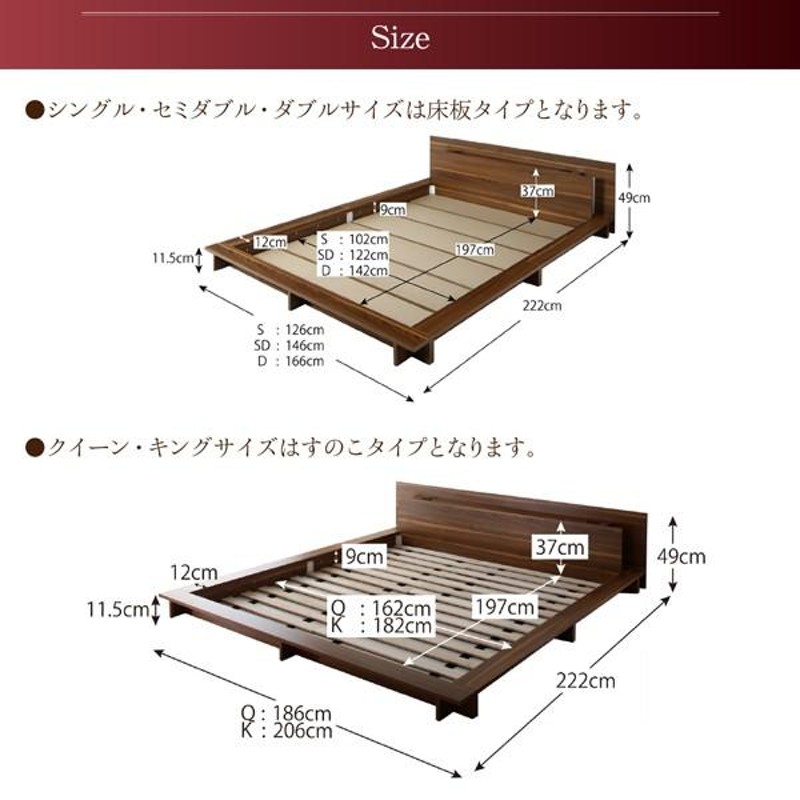 ローベッド セミダブル マットレス付き 〔スタンダードボンネルコイル