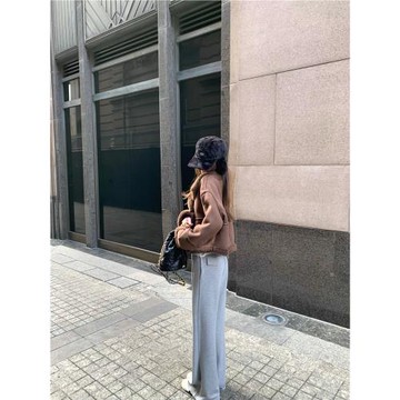 nemowu【常年備】百搭氣質抽繩休閑衛褲女拖地直筒長褲寬松休閑