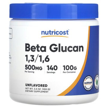 Nutricost, β-葡聚糖 1,3/1,6，原味，500 毫克，3.5 盎司（100 克）