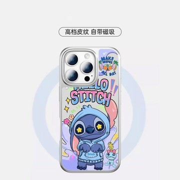 Ins風搞怪卡通史迪仔磁吸14蘋果15ProMax硬殼iPhone16Pro手機殼13