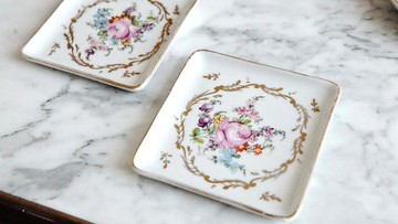 法國復古花卉陶瓷碟