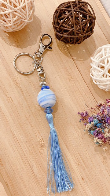 琉璃吊飾-暢所欲言(藍色)#鑰匙圈