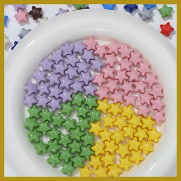 （10個/包）五角星直孔散珠 diy飾品配件 串珠 串珠材料 串珠材料包 珠珠材料 手串材料