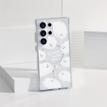 微笑雲朵防摔透明SAMSUNG手機殼