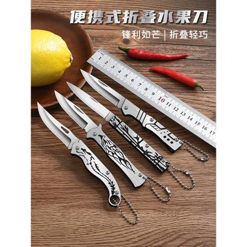 不銹鋼折疊水果刀隨身便攜多功能鑰匙刀快遞開箱刀戶外小刀子迷你