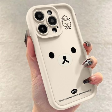 廚師帽輕鬆熊表情適用蘋果手機殼保護套iPhone 16 15 14 13 12 11 Promax XR XS 8 7p
