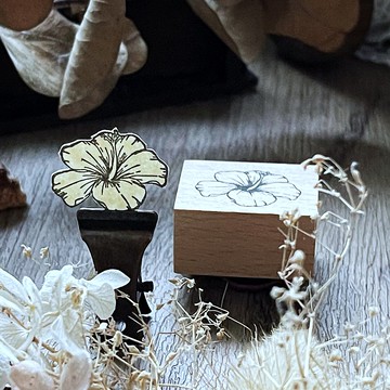 no.19 日光 扶桑花 D款  手繪復古印章 復刻版