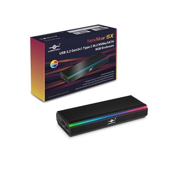 凡達克-M.2 PCIE/SATA SSD RGB外接盒-USB3.1 Gen2 Type C