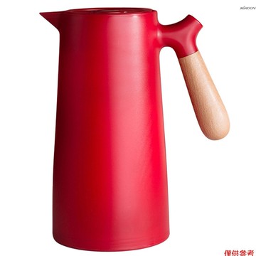 紅色 家用玻璃內膽保溫熱水瓶咖啡壺