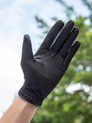 【高爾夫手套男】黑色透氣款左手23-29碼PlayEagle納米布手指套