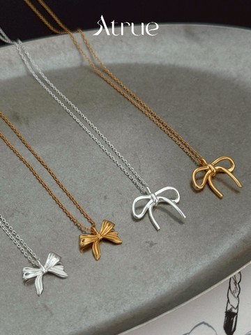 【簡單百搭款】蝴蝶結項鍊 925 純銀項鍊 2款 18K鍍金 蝴蝶結 蝴蝶結項鍊 簡約項鍊 可愛項鍊 短項鍊 項鍊女