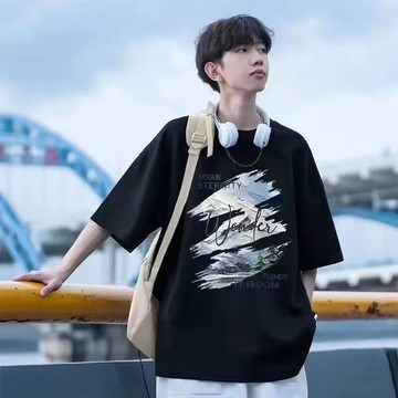 【臺灣現货】夏季短袖 流行T恤 短袖T恤 時尚T恤 圓領潮流短袖上衣 透氣短袖t-shirt  情侣T恤 五分 休閒T恤