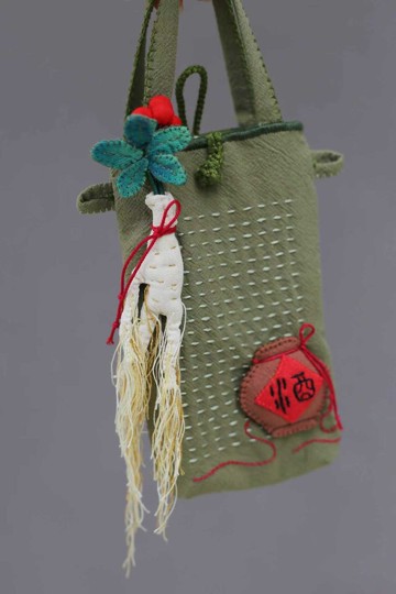 壹染指原創 棉麻全手縫 | 人參酒 斜挎 手提 兩用 | 客制