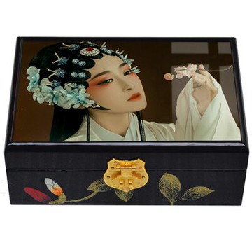 復古實木首飾盒 古風照片 創意生日禮品 飾品盒送閨蜜禮物 定制