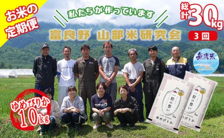 ◆3ヵ月定期便◆ 富良野 山部米研究会無洗米  5kg×2袋（10kg）