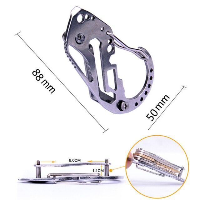 多機能ツール,ステンレス鋼のキーホルダーケース,アウトドアやサバイバル用のトラベルケース付きオーガナイザークリップ
