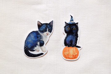 星空貓咪防水貼紙組