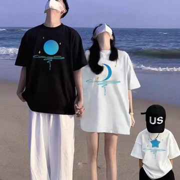 🚀隔日到貨🚀團體活動裝父子裝重磅短t加大可愛全家裝圓領t恤韓系上衣親子裝夏裝ins風重磅短袖親子短袖美式上衣全家服親子裝