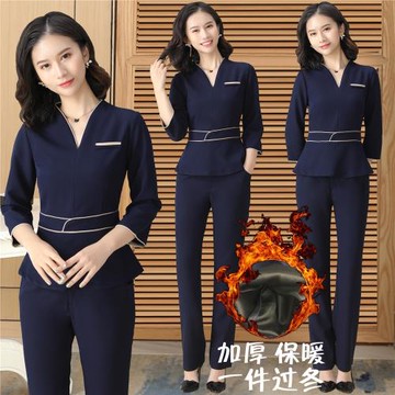 美容師工作服加厚套裝美發店采耳師養生館酒店足浴足療技師服冬季