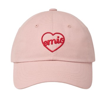 韓國 emis HEART BALL CAP 韓製愛心刺繡棒球帽 粉色PINK