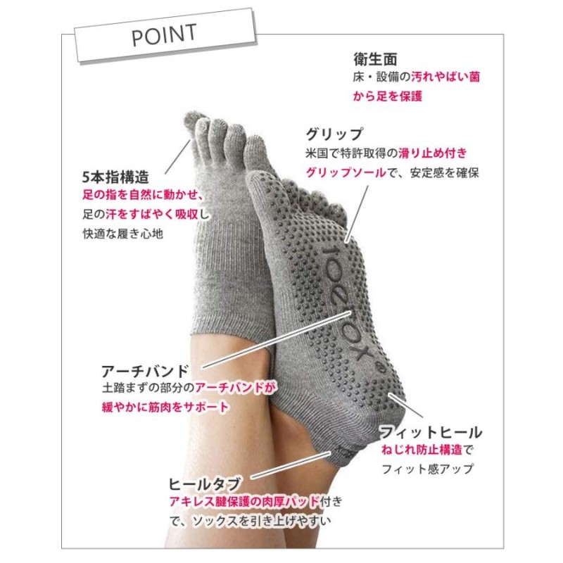 2点で5％OFFクーポン】 ヨガ 靴下 トゥソックス TOESOX ローライズ