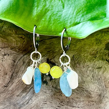 天然石系列 /夏天的風 / 貝殼 / 耳環