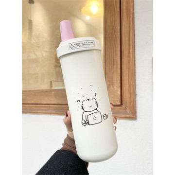 大容量奶茶冰霸杯女生高顏值吸管保溫杯車載304不銹鋼防漏保冷杯