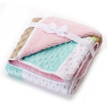 美國just born多功能寶寶攜帶毯-粉紅拼貼泡泡毯