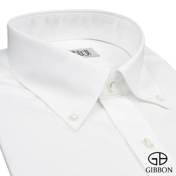 GIBBON 經典純棉斜紋長袖襯衫‧白色