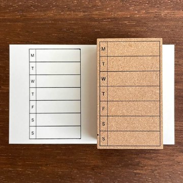 一週備忘 M 英文版 手帳印章 橡膠印章 行事曆 日記 日本製 b-021