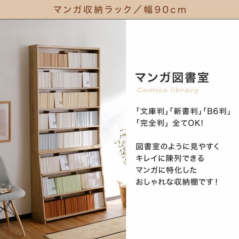 漫画 本棚 収納 90cm 漫画収納 上下セット マンガ収納 コミック