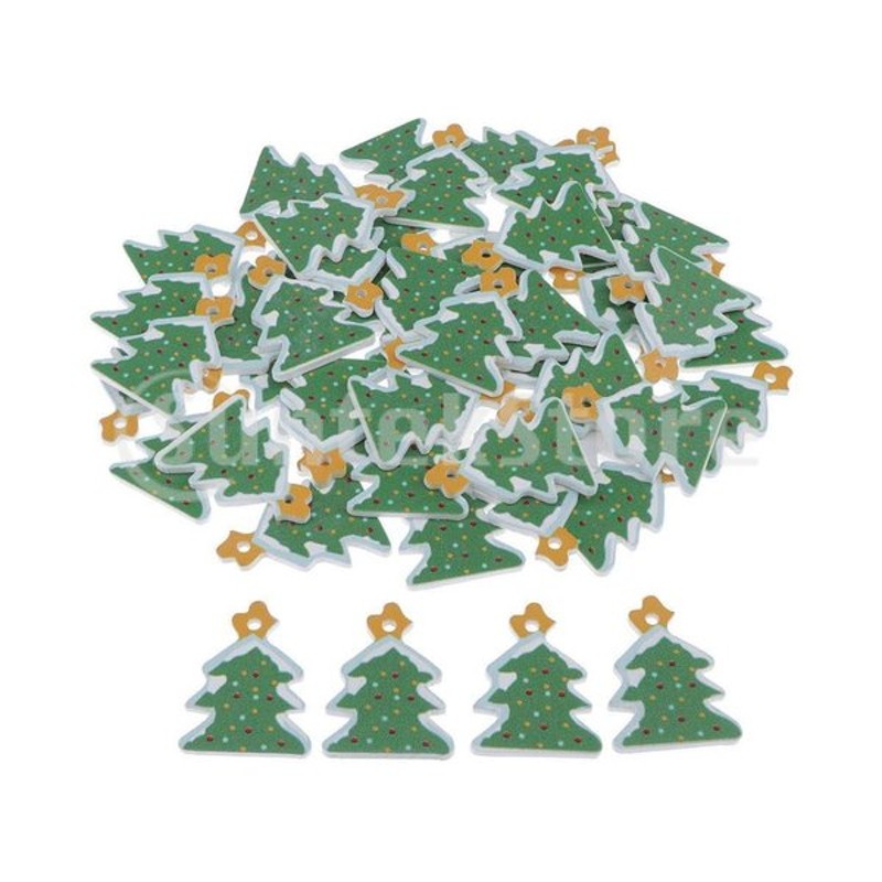 約50個入り 木製チップ ミニ クリスマスツリー 塗装 保育園 子供 手芸 装飾 クラフト 緑 白 通販 Lineポイント最大0 5 Get Lineショッピング