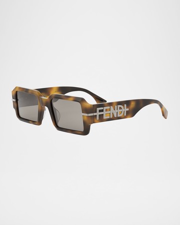 Men's Fendigraphy Acetate Rectangle Sunglasses