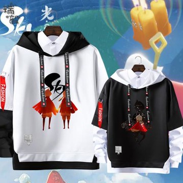 光遇sky手游戲周邊假兩件連帽衛衣男女兒童裝學生外套帽衫上衣服