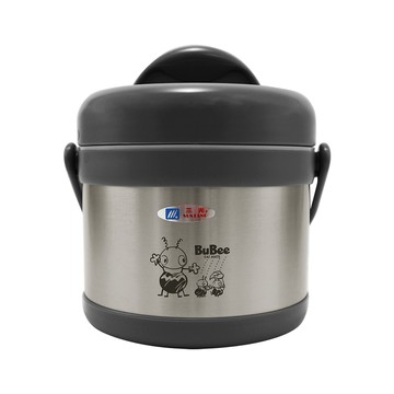 源味二層高真空304不鏽鋼提鍋-1.1L-莫蘭迪灰-1入