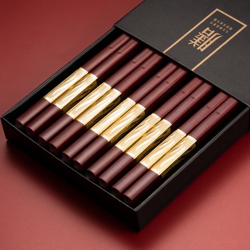 合金筷子一人一筷家用高檔耐高溫精致高端家庭分餐筷紅色過年春節