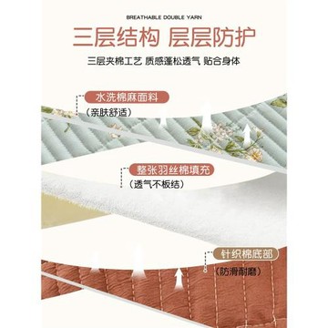 A類榻榻米床蓋單件2026新款四季通用加厚防滑夾棉床單炕蓋三件套3