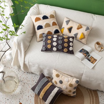 ins風簇絨沙發抱枕靠墊輕奢客廳抱枕套45X45民宿飄窗裝飾靠背