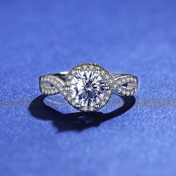 現貨+預購 莫桑鑽戒指925純銀-1克拉8心8箭微鑲扭臂聖誕節情人節生日交換禮物女飾品73yk63【獨家進口】【米蘭精品】