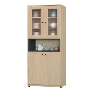 文創集 伊斯2.7尺開門中空書櫃-80x40x194cm免組