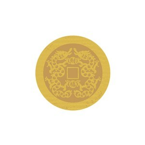 佳墨圓形春聯-孔方兄-守護財福 DK25-06