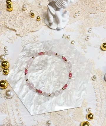 柔美粉晶  水晶手鍊