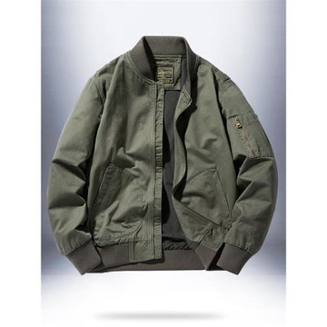 AK春秋季棒球服男夾克純棉寬松多口袋飛行員上衣青年休閑工裝外套