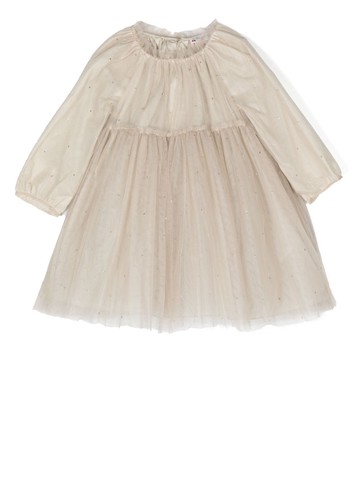 Bonpoint - Berthelina tulle dress - kids - Polyamide/Cotton/Polyamide - 24 - Neutrals